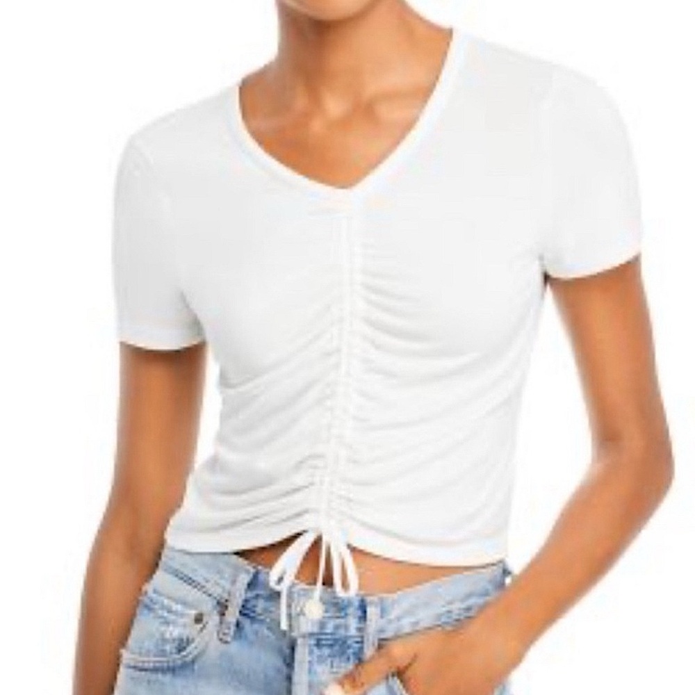 Sanctuary White Ribbed Tee